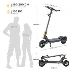 Ausom Gosoul 2 Hulajnoga elektryczna, silnik 1100 W, akumulator 13 Ah 48 V, prędkość 20 km/h, zasięg 70 km - Ciemnoszary - hulajzone.app