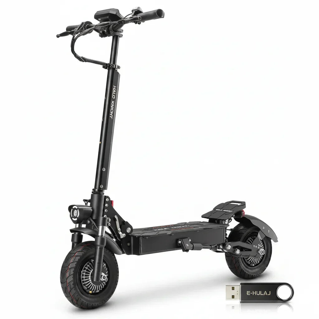 Halo Knight T104 Składana hulajnoga elektryczna, silnik 1200W*2, bateria 52V 21Ah, 10-calowe opony, maks. prędkość 65km/h - hulajzone.app