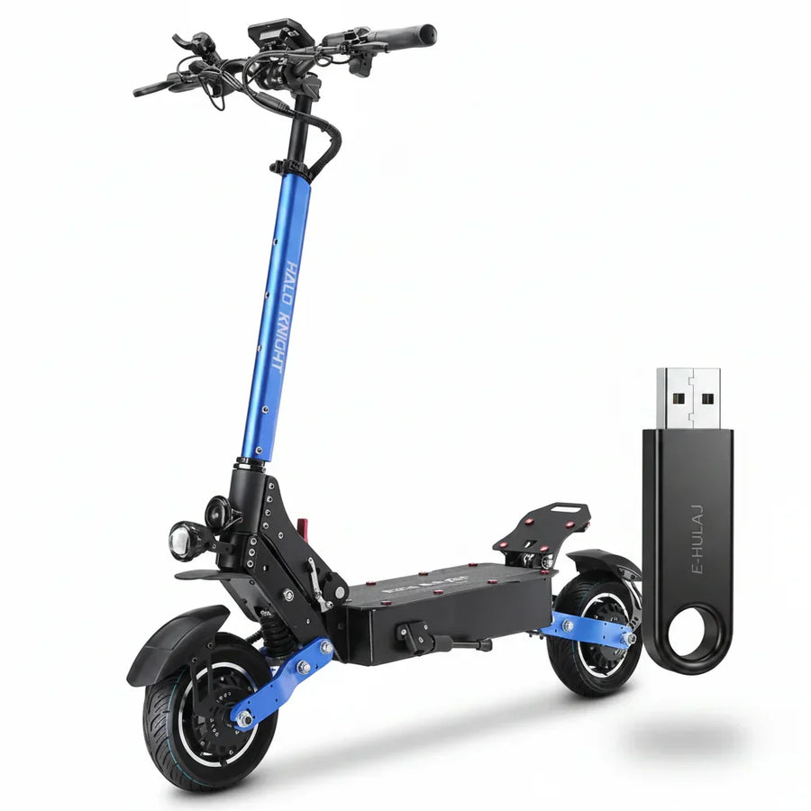 Hulajnoga elektryczna Halo Knight T108 10-calowe opony drogowe, silnik 1000W*2, maks. prędkość 65km/h - Czarny - hulajzone.app