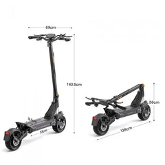 Jednosilnikowa składana hulajnoga elektryczna Ausom L2 Max, silnik 1000W, 50km/h, bateria 48V 20,8Ah, opony bezdętkowe 10x3 cali - hulajzone.app