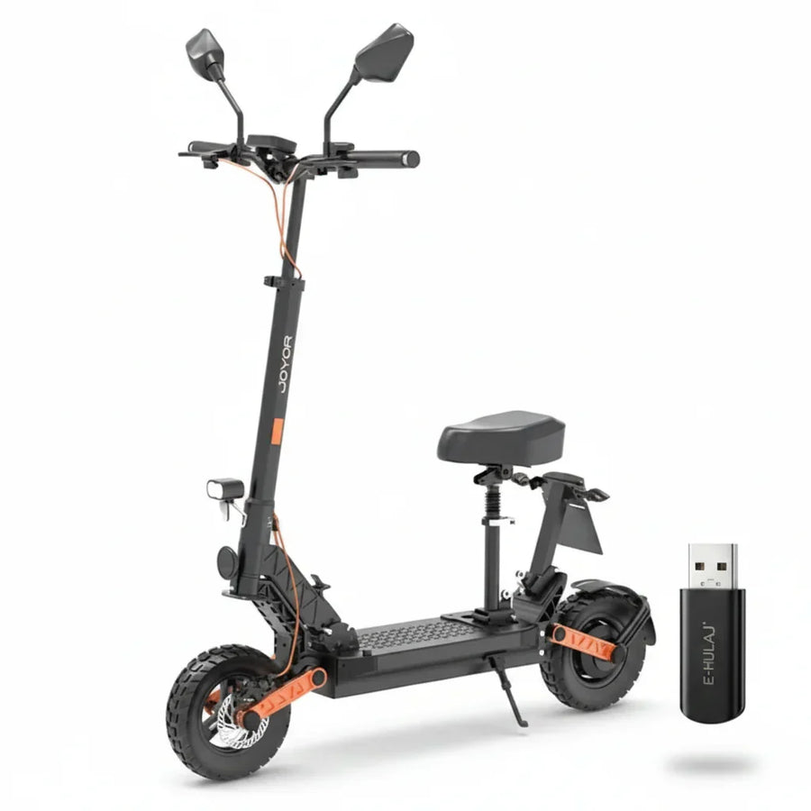 JOYOR S8E, silnik 800W, bateria 48V 26AH, opony 10-calowe, 45km/h, 80km, wyświetlacz NFC - Czarny - hulajzone.app
